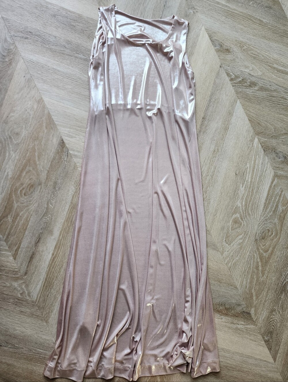 Sleek Satin Maxi Dress in Dusty Rose
